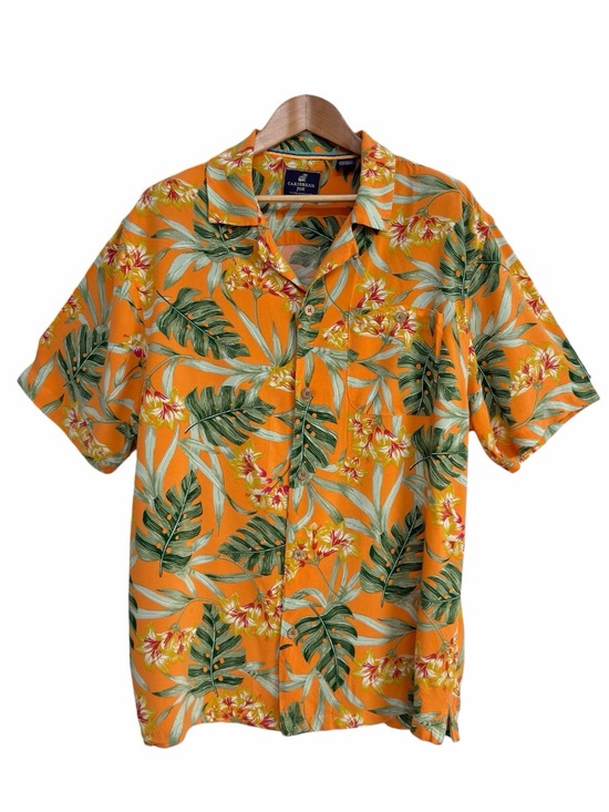 Caribbean Joe Other - Caribbean Joe Orange Tropical Hawaiian Aloha Button-Up Shirt Men’s Large